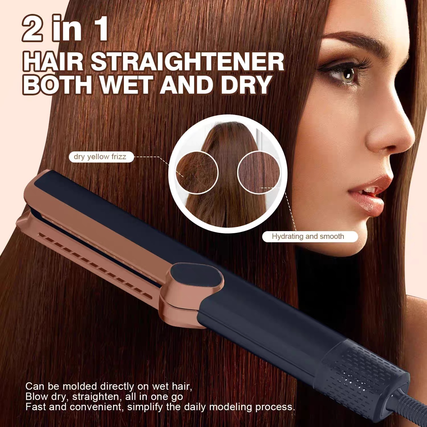 2-in-1 Hair Straightener & Curler Dryer – Professional Styling Tool - Image 5