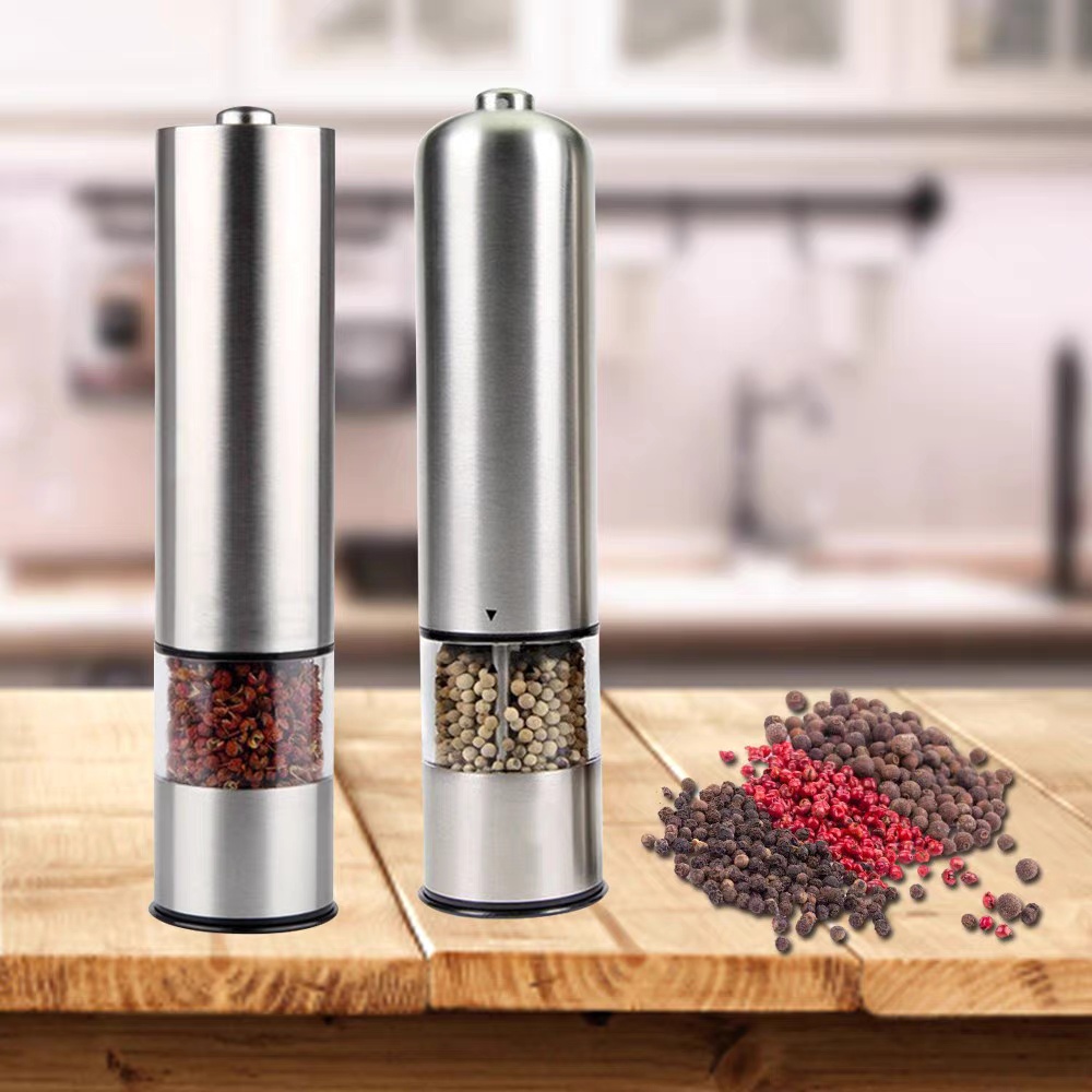 Electric Salt & Pepper Grinder Set – Adjustable Mills