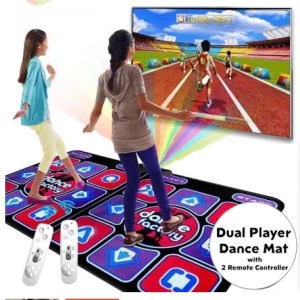 Dual Player Dance Mat TV Game – Dancing Pad with 2 Game Controllers, AV Output, English UI